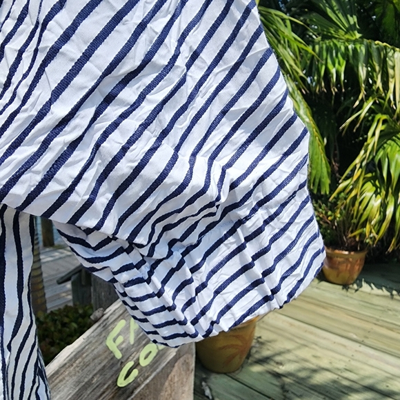 Finley Nautical Sailor Stripe Portrait Collar Spectator Dress Sz XS - Picture 10 of 13